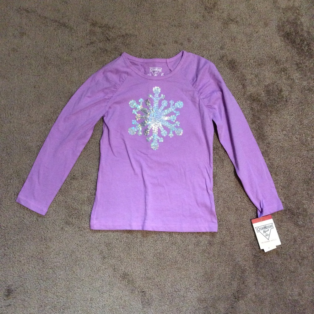 NWT Purple & Silver Sequin Snowflake Longsleeve